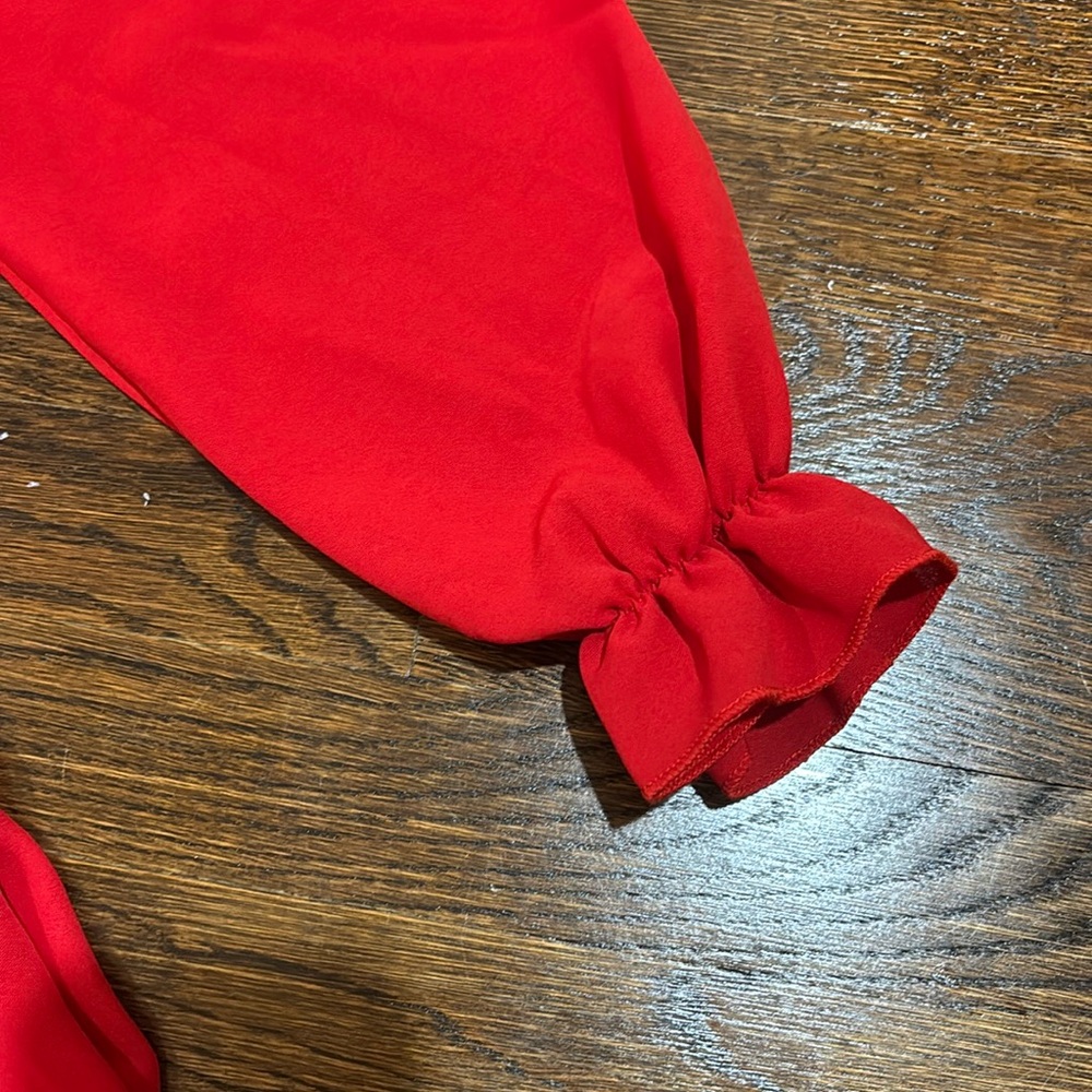 red romper dress (skort under dress) - Picture 3 of 7